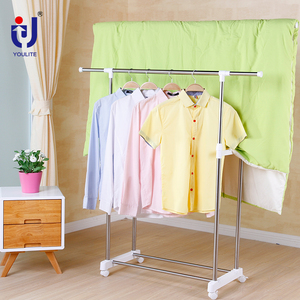 Grand porte-vêtements métallique amovible avec étagères suspendues <span class=keywords><strong>sur</strong></span> roulettes pour salle de bain, séchoir à vêtements à un seul niveau - Product Image 3
