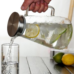 <span class=keywords><strong>Pichet</strong></span> <span class=keywords><strong>en</strong></span> <span class=keywords><strong>verre</strong></span> de 2.0 litres <span class=keywords><strong>avec</strong></span> couvercle, carafe à eau <span class=keywords><strong>en</strong></span> <span class=keywords><strong>verre</strong></span> résistant à la chaleur facile à nettoyer <span class=keywords><strong>avec</strong></span> poignée pour boissons chaudes/froides - Product Image 3