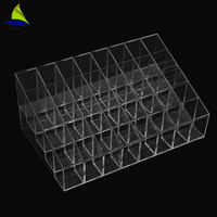 Organisateur de cosmétiques en acrylique à grille 40 cellules Support de rangement transparent pour rouge à lèvres Comptoir de vernis à ongles Porte-rouge à lèvres Présentoir en gel pour ongles