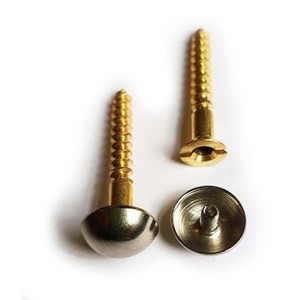 12mm 16mm 18mm Kubbeli yuvarlak kafa parlak pirinç ayna vidası - Product Image 3