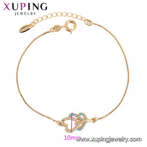 कंगन 005 xuping सोना मढ़वाया दिल के आकार श्रृंखला कंगन बच्चों के लिए - Product Image 2