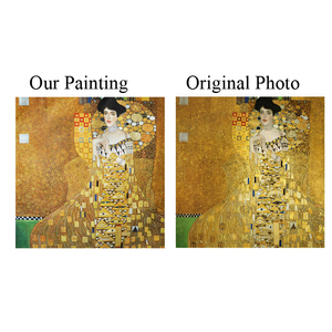 <span class=keywords><strong>Reproduction</strong></span> sur toile de la célèbre peinture à l'huile murale de <span class=keywords><strong>Gustav</strong></span> <span class=keywords><strong>Klimt</strong></span>, représentant un portrait d'expressionnisme - Product Image 2