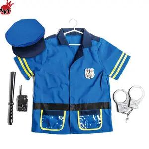 Uniforme de polícia de manga curta, brinquedo infantil fantasia cosplay, roupa infantil, brinquedos para crianças