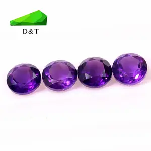 Round Brilliant Cut Amethyst Gemstone Faceted Top Quality Purple Amethyst Loose Gemstone 100% Natural Stone