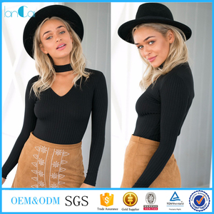 2017 Nuevas mujeres de la llegada wjite camisa corta cuello recortable <span class=keywords><strong>crop</strong></span> <span class=keywords><strong>top</strong></span> de <span class=keywords><strong>manga</strong></span> <span class=keywords><strong>larga</strong></span> - Product Image 1