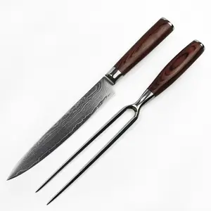 2 adet bıçak ve çatal seti japon şam çelik şef bıçak seti oyma bıçağı seti