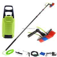 Perche télescopique en aluminium durable pour le nettoyage des fenêtres, écologique, avec brosse souple intégrée