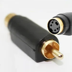 4 Pin S Video Ke RCA Komposit Male Adapter Converter