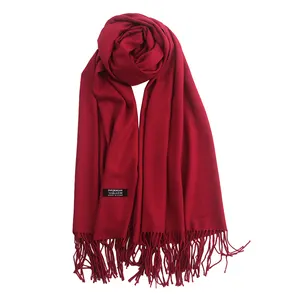 2022 Spring fashion red super soft warm wool cashmere pashmina scarf