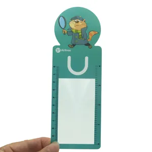 Promotional Magnifying Glass Bookmark Personalized Imprinted Flexible Magnifying Ruler for Gift