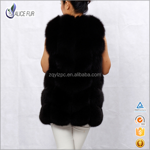 Gilet / chalecos / chaleco de la piel de Fox del negro de la manera de las señoras de la alta calidad para las prendas de vestir - Product Image 4