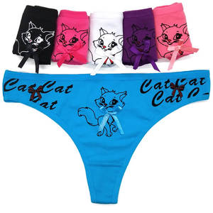 Yun Meng Ni Intimo <span class=keywords><strong>Sexy</strong></span> Mutandine per Ragazze con Stampa di Gattini Vendita Calda Perizoma in Cotone - Product Image 1