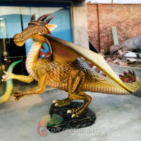 Sculpture en métal moderne de grande taille pour la décoration extérieure de jardin et de maison, nouveau produit, statue de dragon en bronze et fibre de verre à vendre