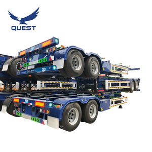 Chine Fabrication <span class=keywords><strong>Promotion</strong></span> <span class=keywords><strong>2</strong></span> essieu 40ft porte-Conteneur <span class=keywords><strong>Remorque</strong></span> À Plat Camion <span class=keywords><strong>Remorque</strong></span> Made In China - Product Image 1
