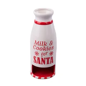 Seramik yılbaşı Santa süt şişesi kupa kurabiye tutucu