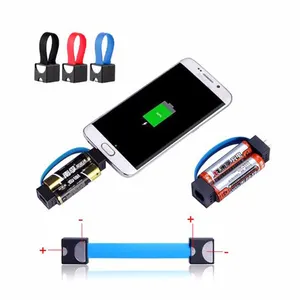 Mini tragbares magnetisches Micro-USB-Not ladekabel 2 AA-Batterie lade adapter für Samsung-Telefone