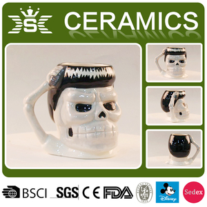 Tazza da Caffè in Ceramica Personalizzata Bianca e Nera per Halloween, Sicura per Alimenti, Adatta a Microonde e Lavastoviglie - Product Image 2