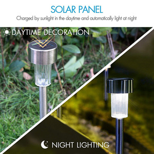 Venta caliente al aire libre cambio de color impermeable bolardo jardín camino iluminación entrada luces solares - Product Image 2