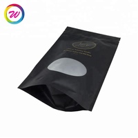 Pochette debout avec fenêtre emballage de bonbons en plastique noir emballage alimentaire sac de bonbons gravure impression sacs d'emballage de gâteau transparents