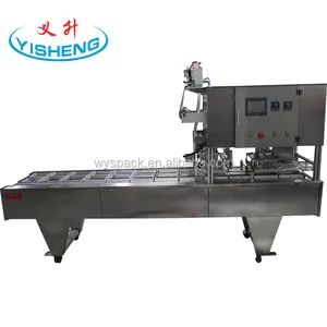 two line dumpling box sealing machine Sandwich Packing Film Cut Around Container Heat Seal Linear Type Tray Sealing Machine