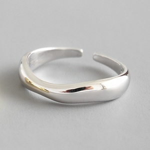 <span class=keywords><strong>Anello</strong></span> Aperto da Donna con Design a <span class=keywords><strong>Onda</strong></span> in <span class=keywords><strong>Argento</strong></span> Sterling 925 - Product Image 2