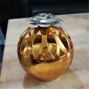 Carbone di legna di cenza <span class=keywords><strong>oro</strong></span> argento del metallo bakhoor bruciatore di incenso - Product Image 3