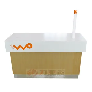 Factory supply mobile phone store wood reception desk service counter computer table cabinet