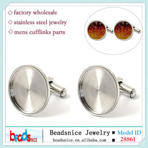 Beadsnice ID28861ステンレス鋼の丸いカフスボタン部品で、ノベルティカフスボタンとしてカスタム化 - Product Image 4