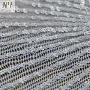 Nanyee Dệt Tùy Chỉnh Bạc Long Lanh Sequin Net Thêu Vải - Product Image 6
