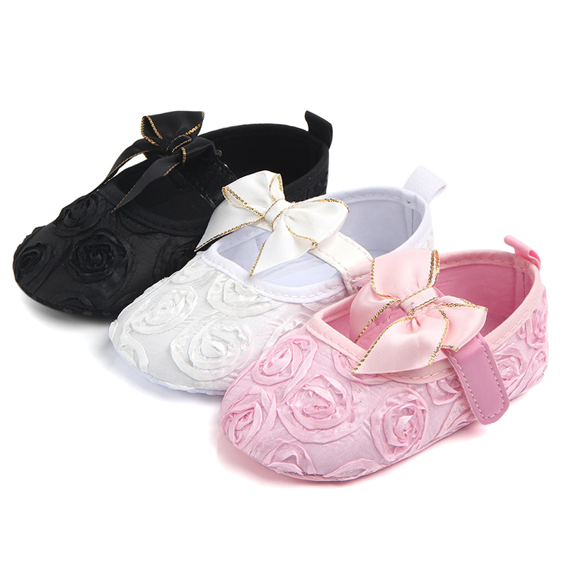 New Bowknot Flower Baby Designer Girl Flat Shoes