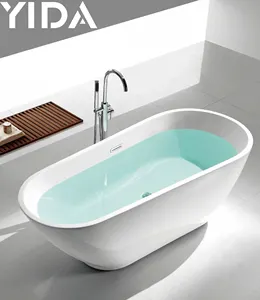 Villa Proyek Freestanding Bathtub Warna Putih Akrilik Bak Mandi Kamar Mandi Mandi Dibuat Di Foshan Pabrik