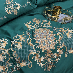 Belle Ricamo Gruppi <span class=keywords><strong>di</strong></span> Fogli Letto 100% Raso <span class=keywords><strong>di</strong></span> <span class=keywords><strong>Cotone</strong></span> Federa & Duvet Set <span class=keywords><strong>di</strong></span> Copertura Ricamato - Product Image 6