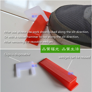 Tegel Nivellering Systeem Spacer Top Verkoop FG-2 Tegel Nivelleringssysteem 500 Stuks 1.0Mm Clips En 100 Stuks Rode Wiggen En 1 Stuks Tang - Product Image 5