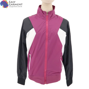 Veste de travail en nylon violet avec logo brodé personnalisable grande taille respirant imperméable pour la saison de printemps fermeture à glissière - Product Image 1