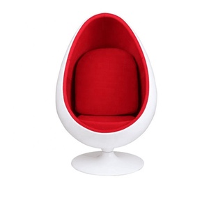 Kain Wol Putar Bentuk Oval, Kursi Santai Pod Telur untuk Kamar Tidur - Product Image 1