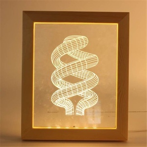 Diskon Besar Lampu Malam 3D Bingkai Foto LED Kayu Bertenaga USB 5V Kustom Kualitas Tinggi Ramah Lingkungan - Product Image 2
