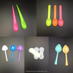 Tùy chỉnh in mini phân hủy sinh học thân thiện với môi nhựa dùng một lần món tráng miệng muỗng ngã ba dài xử lý PS Ice Cream thìa cho - Product Image 3