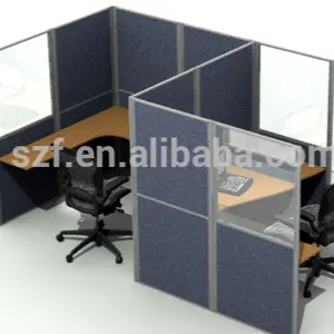 Pvc büro trennwand aluminium rahmen glas partition raumteiler (SZ-WST678)