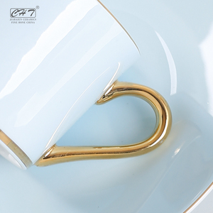 Set Regalo di Tazze da Caffè e Tè Vintage Promozionale Coreano per Matrimoni Cinesi con Zuccheriera e Lattiera Dorate - Product Image 5