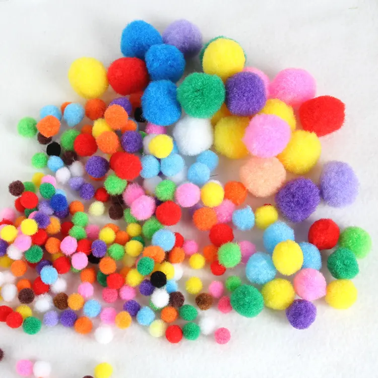 Groothandel Multi Size Kleurrijke Pompons DIY Poppen Kledingstuk Handgemaakte Materiaal Zachte Pluizige Pom Poms Bal Voor DIY Kinderen Speelgoed Accessoires