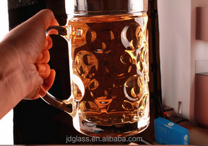 Chopes à <span class=keywords><strong>bière</strong></span> en verre à fossettes <span class=keywords><strong>de</strong></span> style allemand, extra larges, 1 litre et 0,5 litre, chopes à <span class=keywords><strong>bière</strong></span> <span class=keywords><strong>de</strong></span> qualité supérieure - Product Image 2