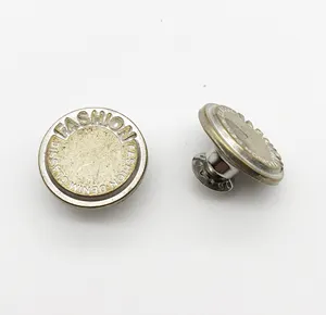 17/18毫米螺丝柄按钮，用于牛仔装饰按扣盖