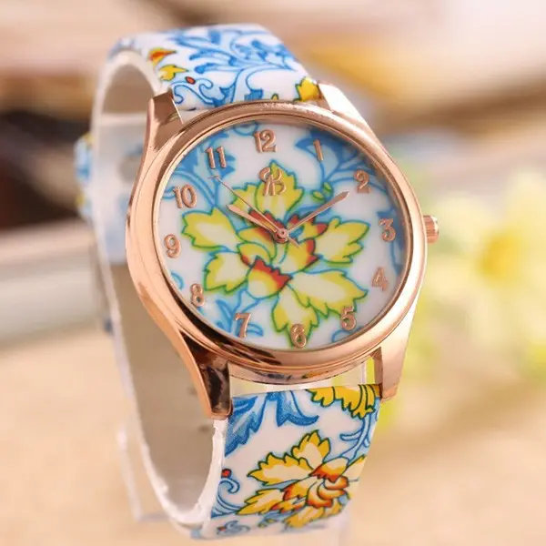 Relógios de rosa de design moderno, relógio de mão para a menina presente de natal