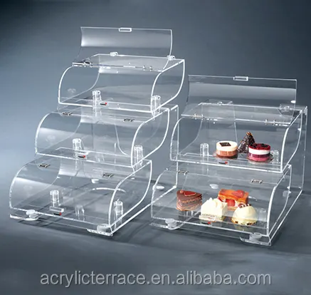 Sicherheit acryl bäckerei vitrine custom moderne kuchen display stand