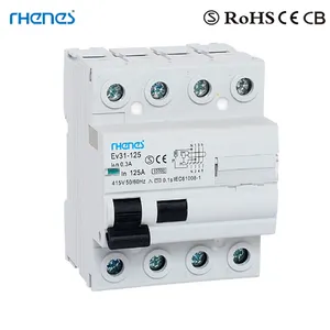 Nuevo tipo de IDN RCD 4 polos 125A 30mA interruptor de circuito de corriente residual precio