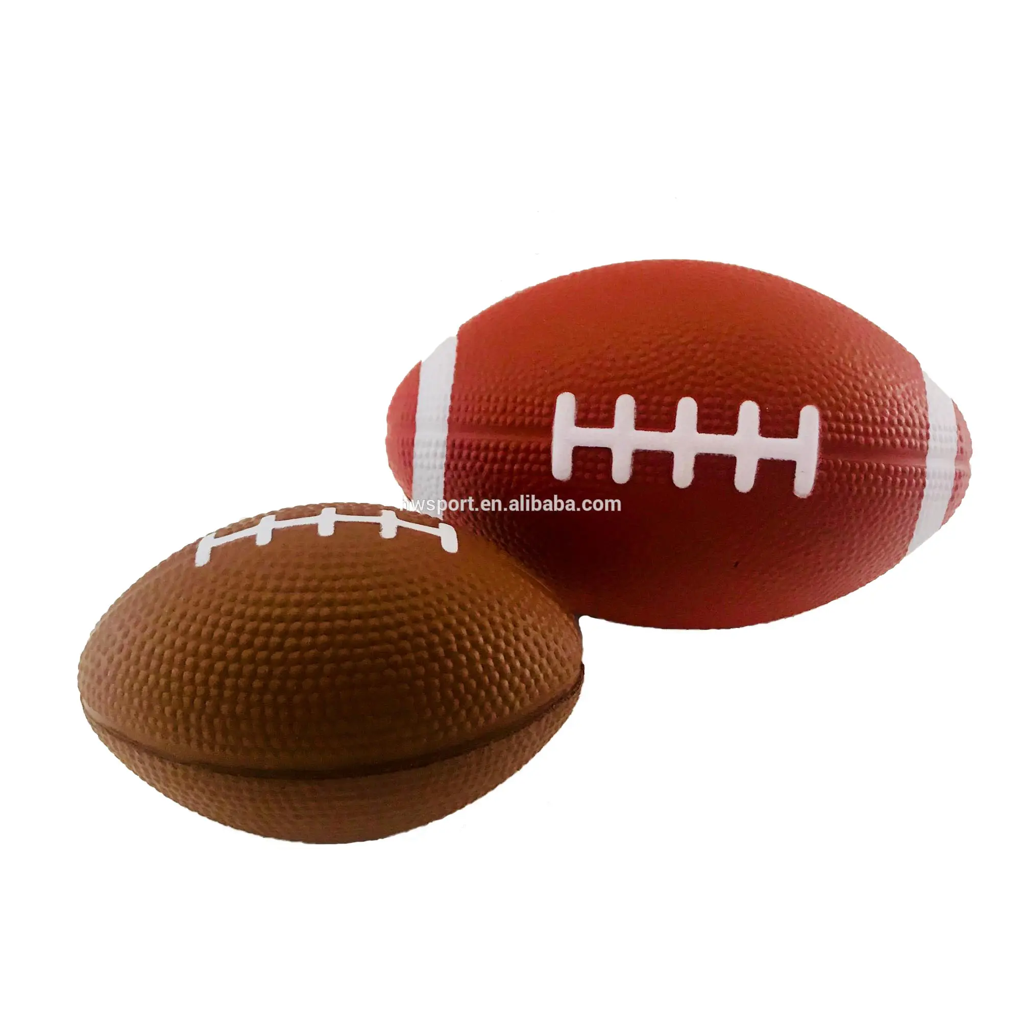 Лидер продаж, популярный индивидуальный полиуретановый пенопласт с логотипом под заказ, коричневая полиуретановая пена для регби, антистрессовый мяч, спортивная игрушка, футбольные игрушки-Мячи