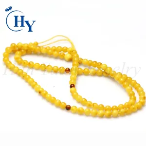Groothandel Amber Kralen Armband Strengen Geel 108 Boeddha Kralen Gebed Rozenkrans
