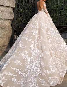 Abiti da Sposa in Pizzo, Abiti da Sposa Musulmani, Abiti da Sposa a Maniche Lunghe, Abiti da Sposa di Marca, Abito da Sposa Africano, Abito da Sposa a Palloncino - Product Image 3
