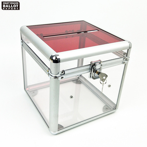 Urna de votación transparente de acrílico con cierre para exhibidores - Product Image 3