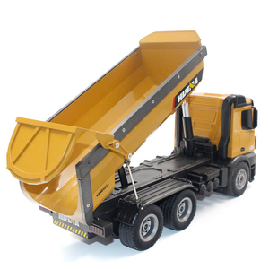 HuiNa 1573 металлический 1/14 10ch 2,4G <span class=keywords><strong>Rc</strong></span> Самосвал 6 колес инженерный самосвал
